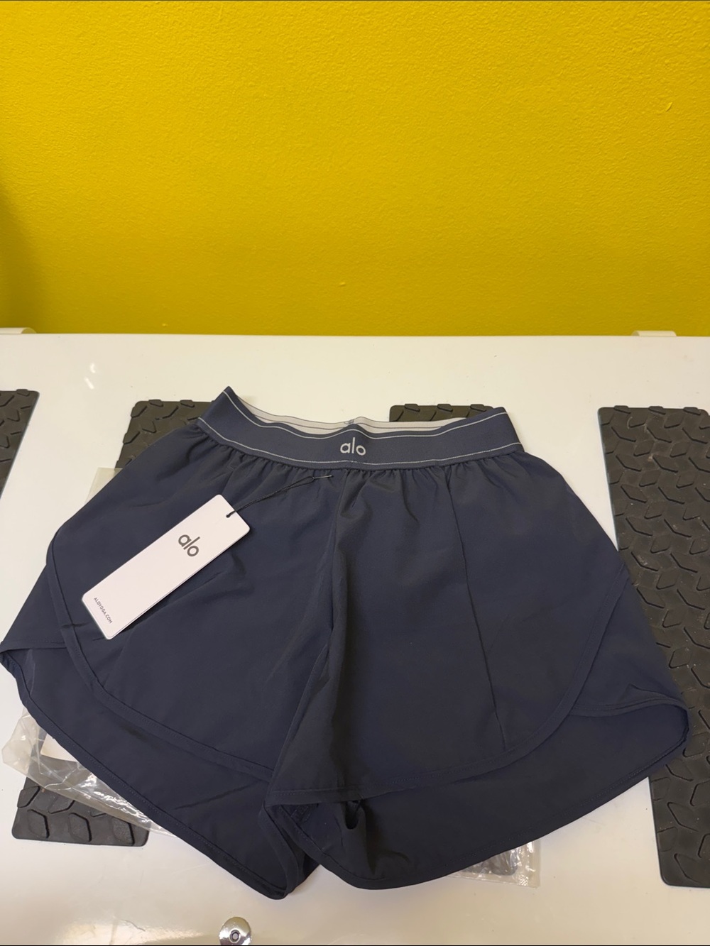 ALO Yoga Navy Athletic Skort with Logo Waistband